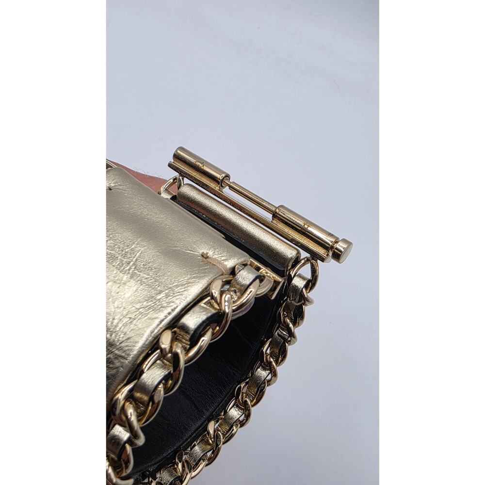 Chanel Gold-tone Leather Interlocking CC Wide Bracelet - Picture 9 of 16